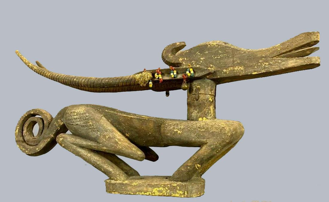 African Wooden Antelope Carving, Unknown Origin (1 of 17)