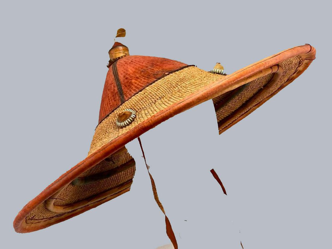 Dogon African Leather and Woven Fiber Hat, Mali (1 of 20)