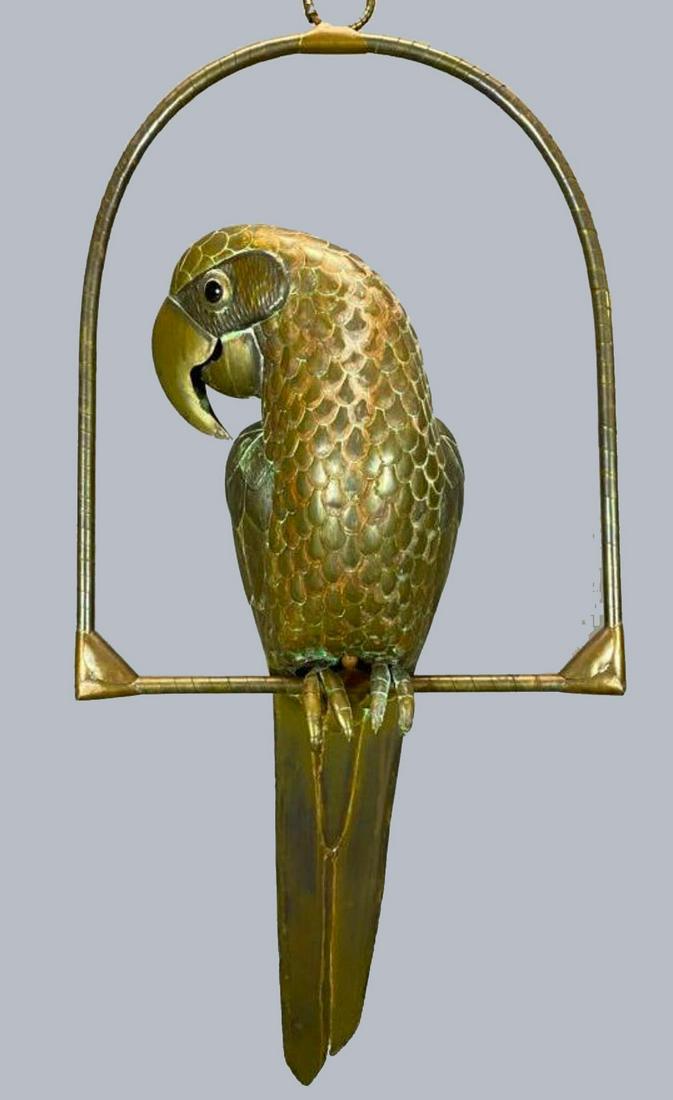 Large Sergio Bustamante Brass Parrot on Perch (1 of 19)