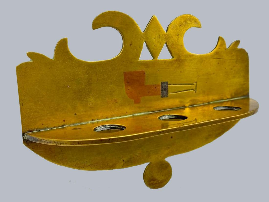 Arts and Crafts Copper Inlaid Brass Pipe Holder (1 of 19)