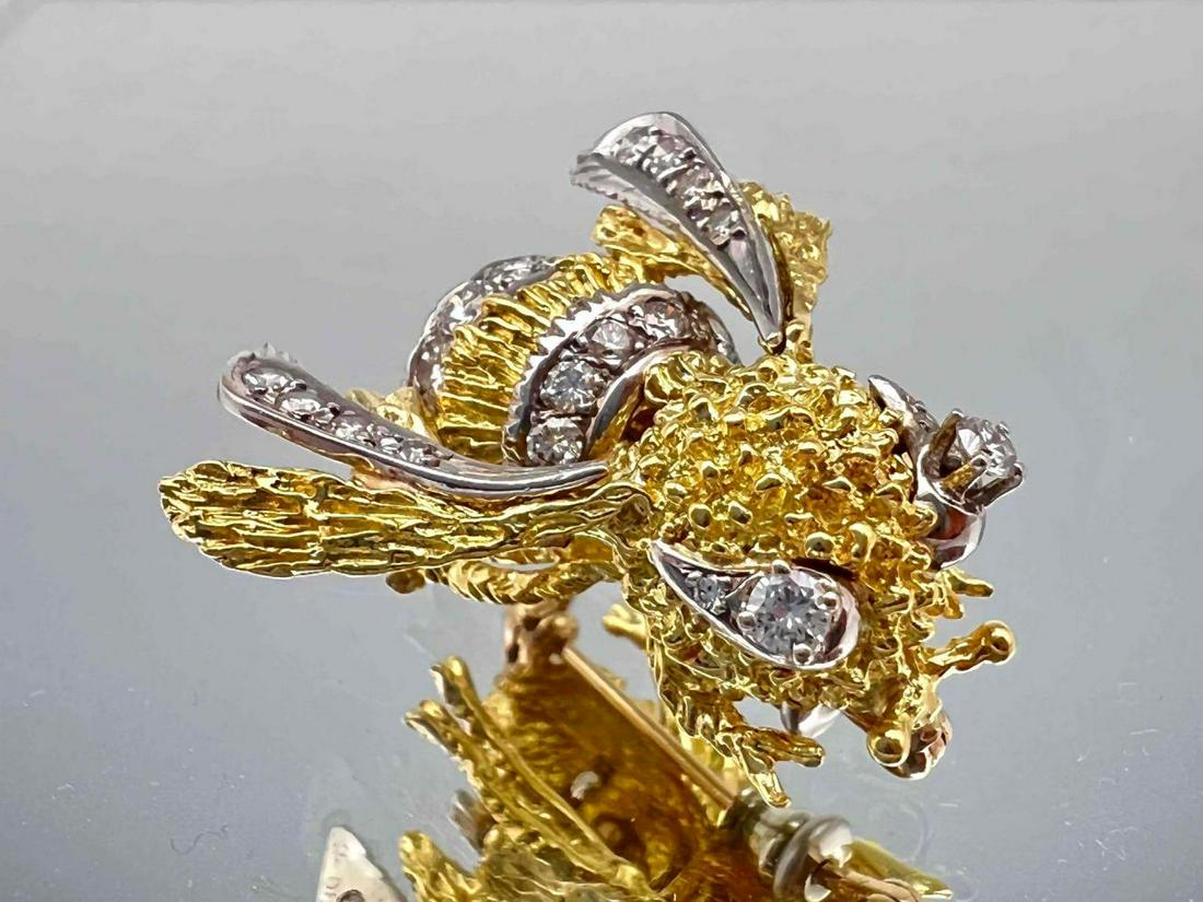 14K Diamond Bumble Bee Brooch (1 of 15)