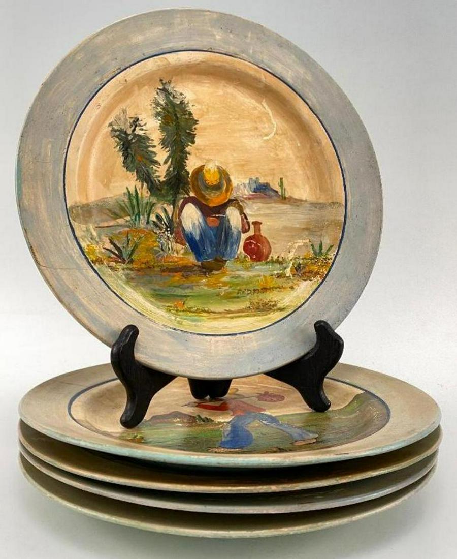 5 Vintage Gladding McBean Hand Painted Mexican Folk Art Plates (1 of 18)