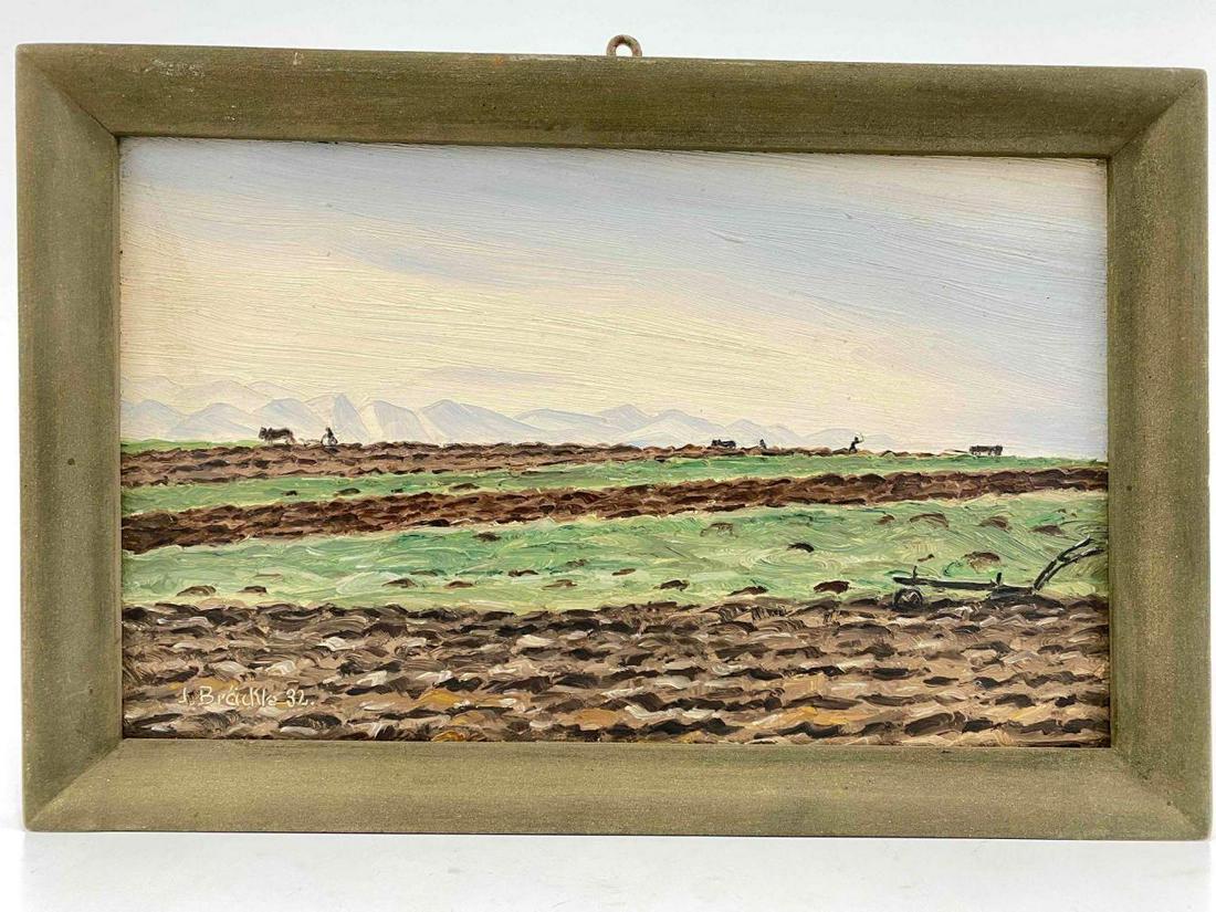 Jakob Brackle, German Farm Landscape, Oil on Board (1 of 16)