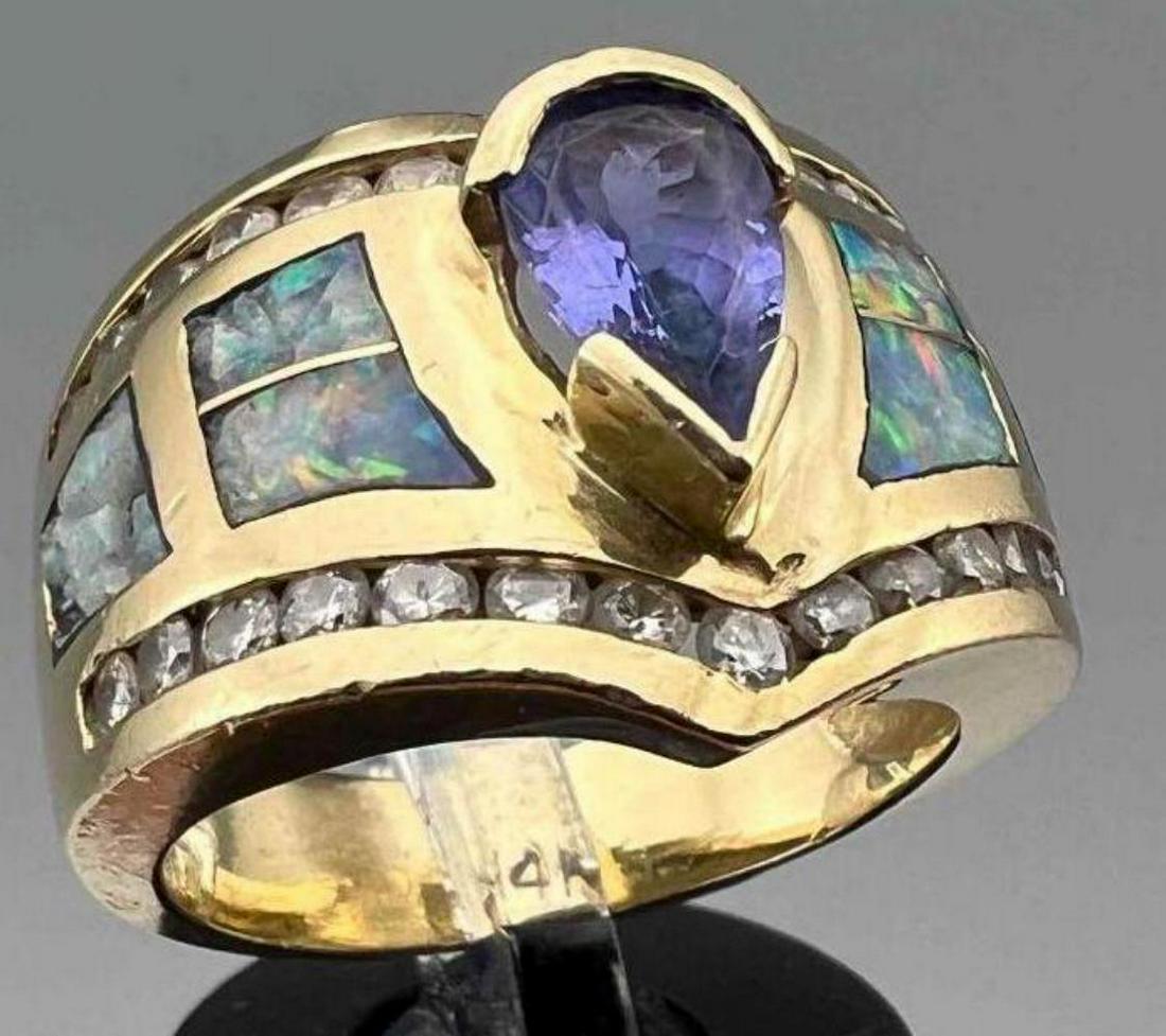 14K Gold, Tanzanite, Opal, And Diamond Ring (1 of 16)