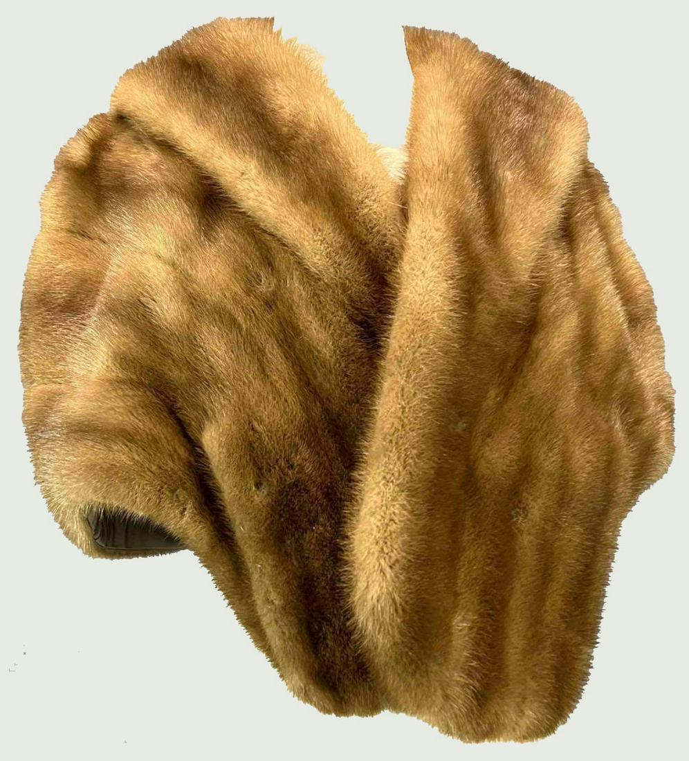 Vintage Mid Century Mink Stole: Vintage Mid Century Mink Stole. Tag Reads Frederick And Nelson Seattle. Max Shoulders 19 in. Front Length 20.5 in. Back Length 17.5 in. All Measurements Are Approximate And Taken Flat.