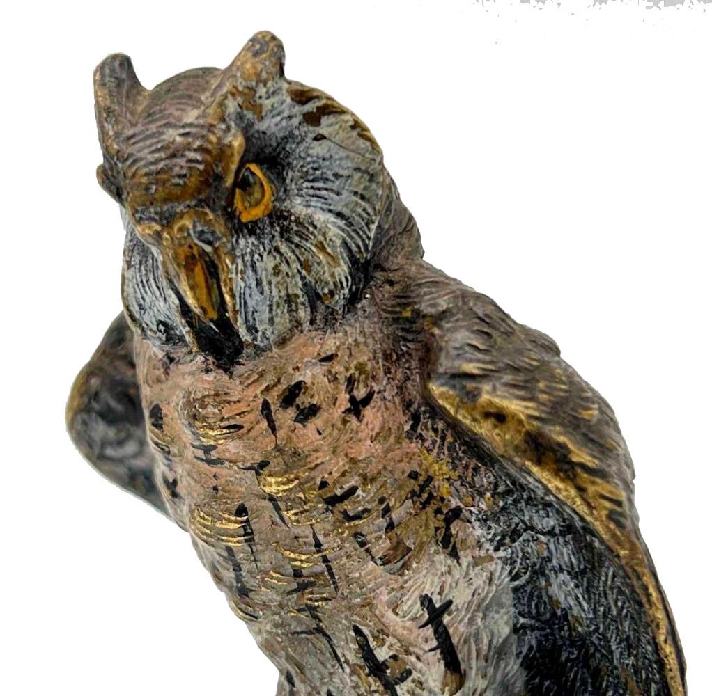 Fine Cold Painted Bronze Owl, Probably Austrian (1 of 14)