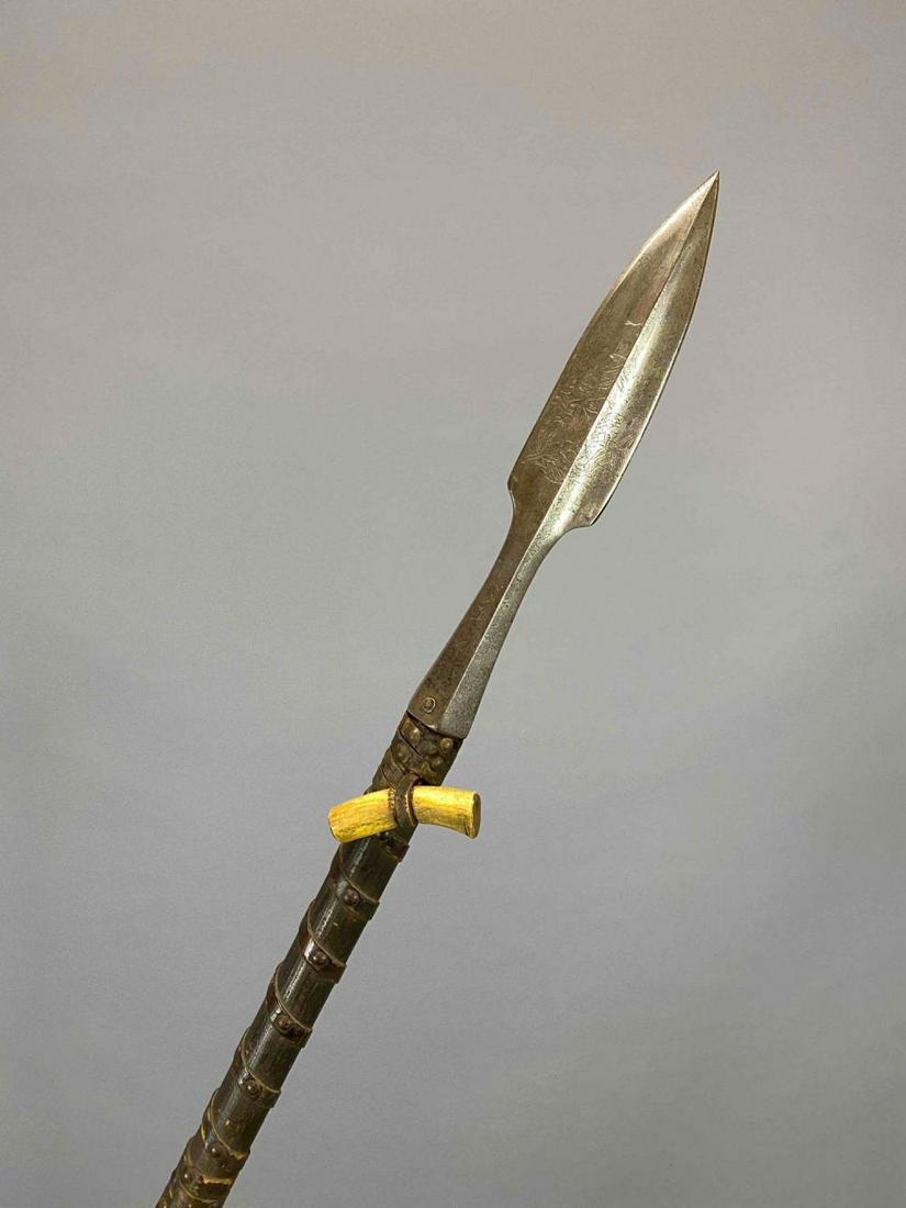 Antique German Boar Spear With Leather-Wrapped Handle (1 of 19)