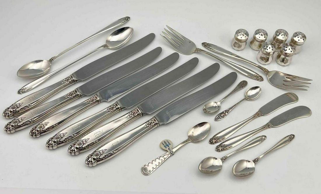 23 Piece Sterling Silverware Lot In Felt Lined Wooden Box. 255.8g (1 of 19)
