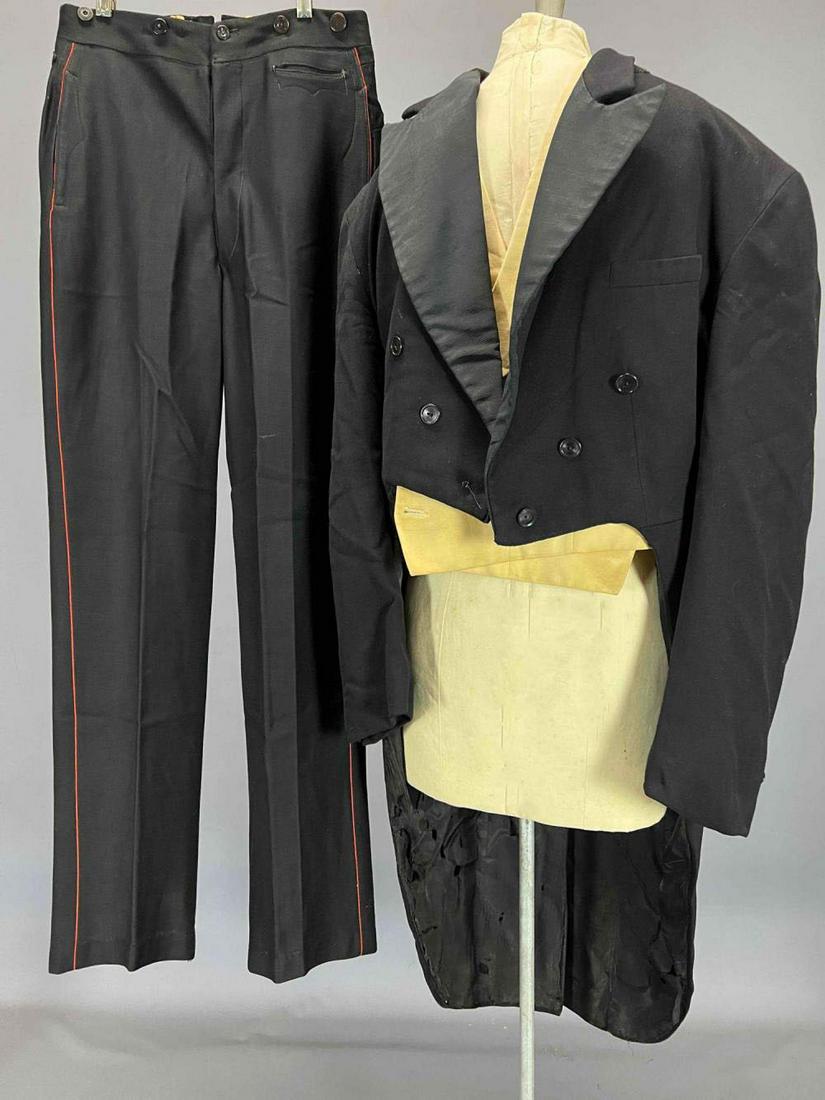 Alex Dunsmuir Costume Jacket With Tails, Pants, And Vest. Old Hollywood Costume: Alex Dunsmuir Costume Jacket With Tails, Pants, And Vest. Vest Tag Reads United Costumers Inc, Manufacturers, 4551, Alex Dunsmuir, No. 504. Pants Marked Associated Costumes, 56, D 928, M13373. Tag Att