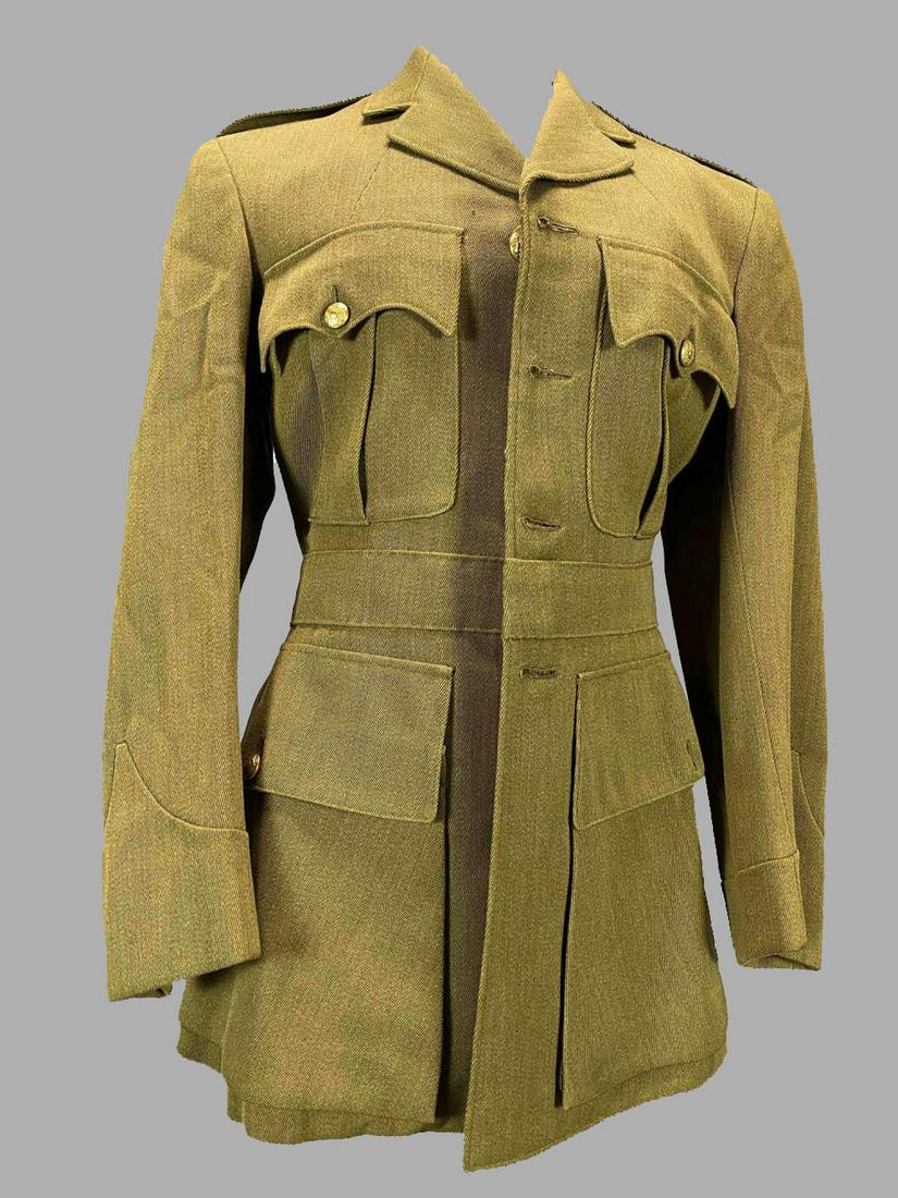 Military Jacket, Old Hollywood Costume, Frederic March: Military Uniform Jacket, Possibly Worn By Frederick March In "Road To Glory", 1936. Marked United Costumers Inc, M. Attached paper reads "Fredrick March, Road to Glory"
