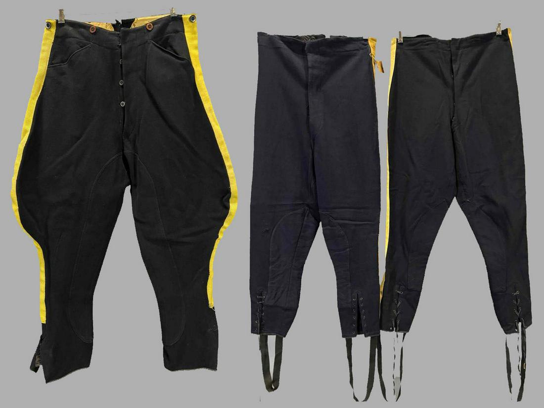 Three Pairs Of Gold Trimmed United Costumers Inc Pants: Three Pairs Of Gold Trimmed United Costumers Inc Pants, One Pair Marked Preston Foster. Tag In First Pair Reads United Costumers Hollywood, No. 509 C., Name Preston Foster. Two Pairs Marked United Cos