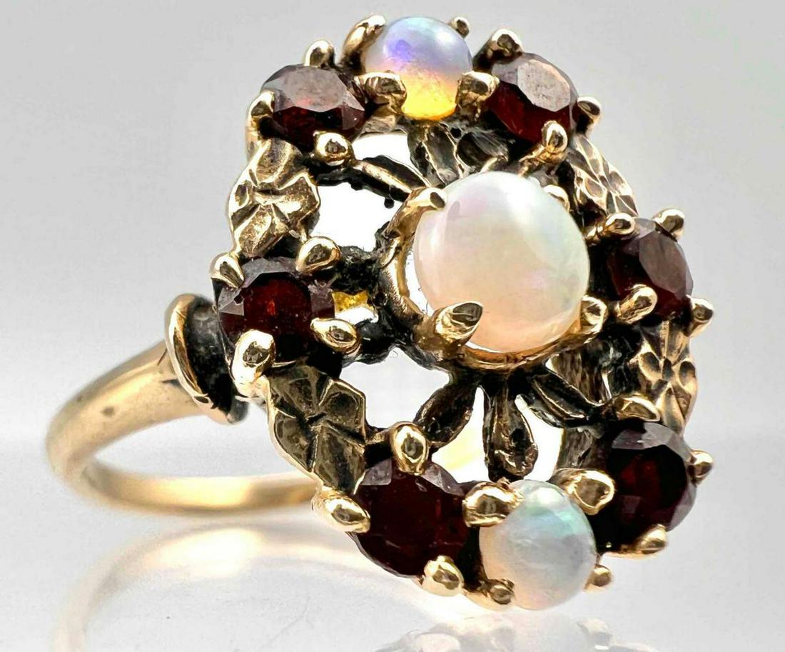 Vintage 14K Opal, And Garnet Ring (1 of 9)