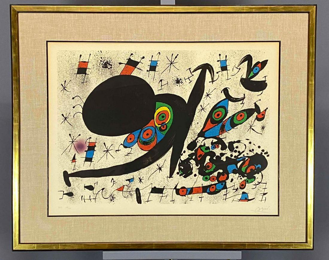 Homage to Joan Prat, Lithograph on Paper, Signed Miro (1 of 20)