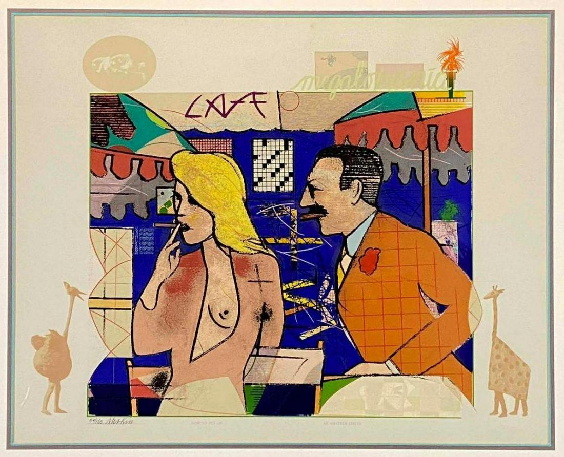 Richard Merkin, An Amateur Circus, Print on Paper: Print Titled An Amateur Circus, Signed Merkin, 54/160. Frame Approximately 42W x 35.9375H x .875D in. Sight Approximately 32.1875 x 26 in.