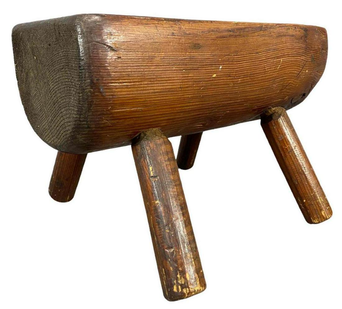 Primitive Rustic Split Log Bench or Stool (1 of 18)