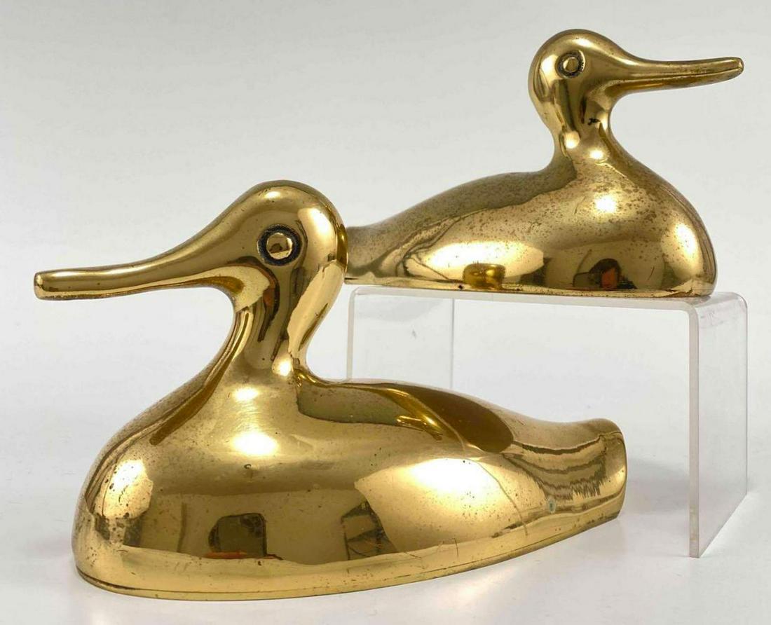 Pair of High Polish Brass Modern Duck Sculptures (1 of 20)