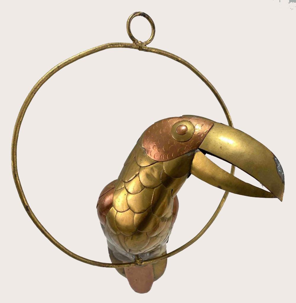 Mexican Copper and Brass Toucan Sculpture, Attributed to Sergio Bustamante (1 of 14)