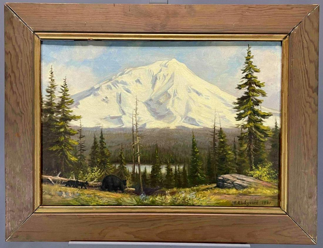 California Mountain Landscape with Bears, Oil on Canvas (1 of 20)