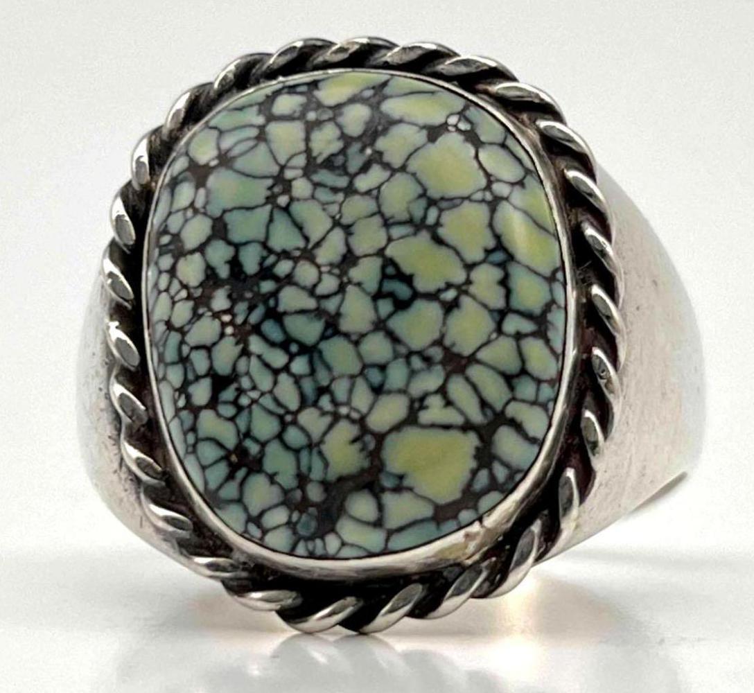 Native American Spider Web Turquoise Ring 15.6g (1 of 8)