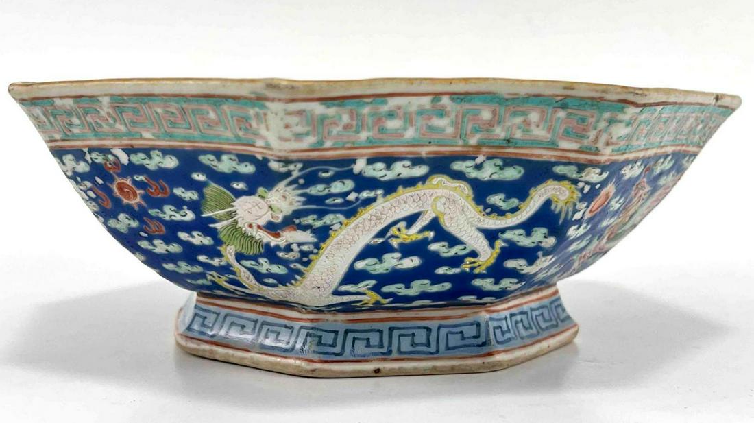 Antique Chinese Dragon and Phoenix Porcelain Bowl (1 of 17)