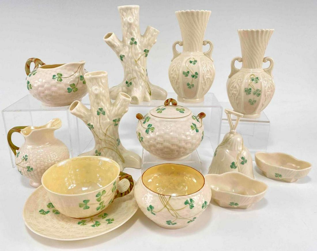 Lot of Thirteen Pieces of Belleek Irish Porcelain (1 of 19)