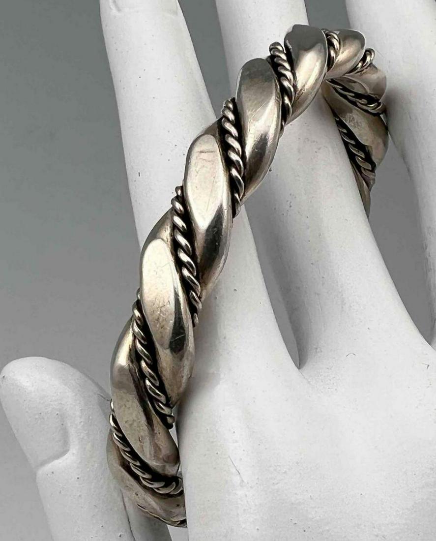 Vintage Sterling Silver Rope Twist Cuff Bracelet (1 of 9)