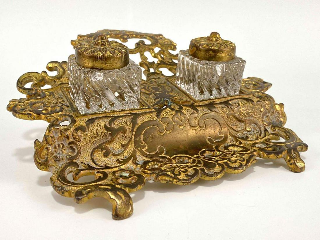 Antique Metal Double Inkwell (1 of 20)