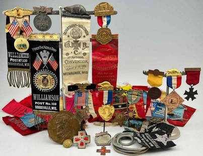 Large Collection Of Civil War Grand Army Of The Republic Medals And Reunion Ribbons: Large Collection Of Civil War Grand Army Of The Republic Medals And Reunion Ribbons, Richard Carter. ALL CREDIT CARDS WILL BE MANUALLY VERIFIED PRIOR TO SHIPMENT. Including Survivors Association Of Th