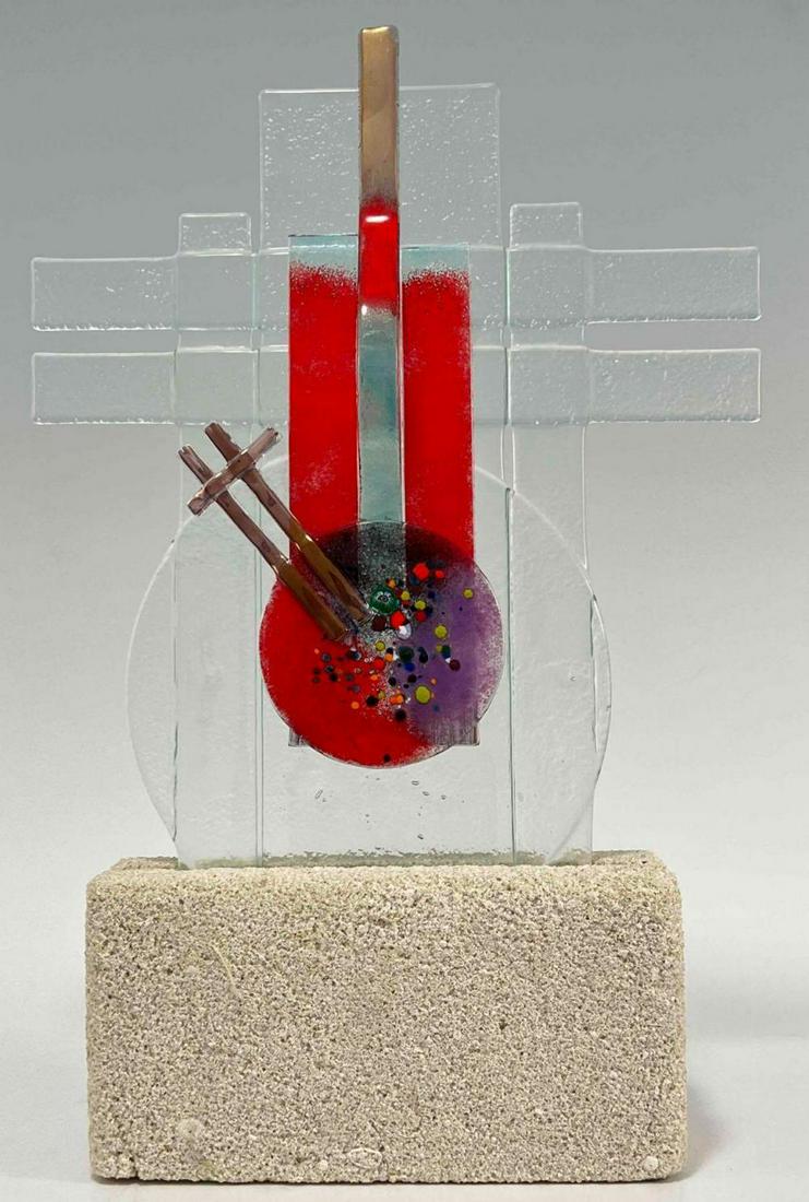 Modern Geometric Art Glass Sculpture (1 of 13)