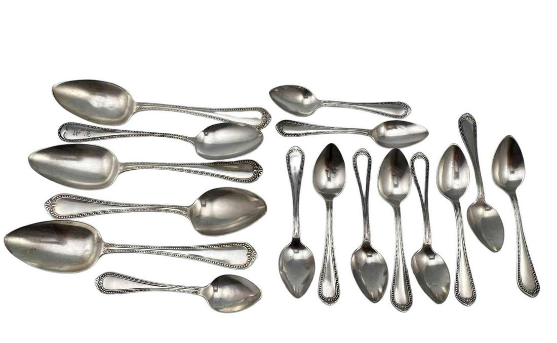 16 Sterling Silver Spoons With Dotted Pattern (1 of 17)