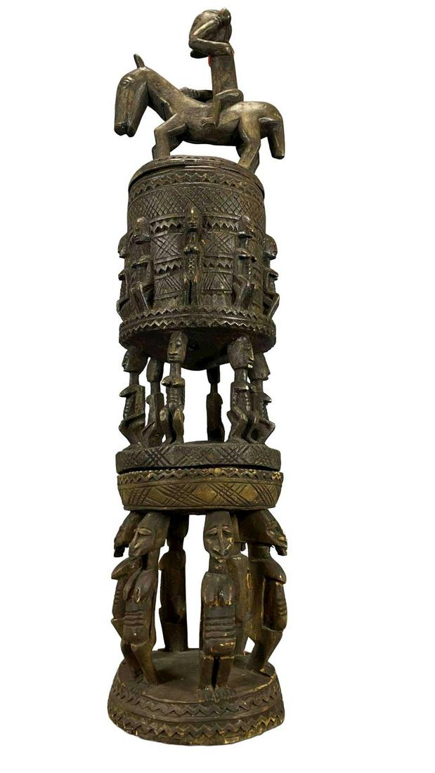 Extremely Large Dogon Wood Carved Standing Vessel (1 of 19)