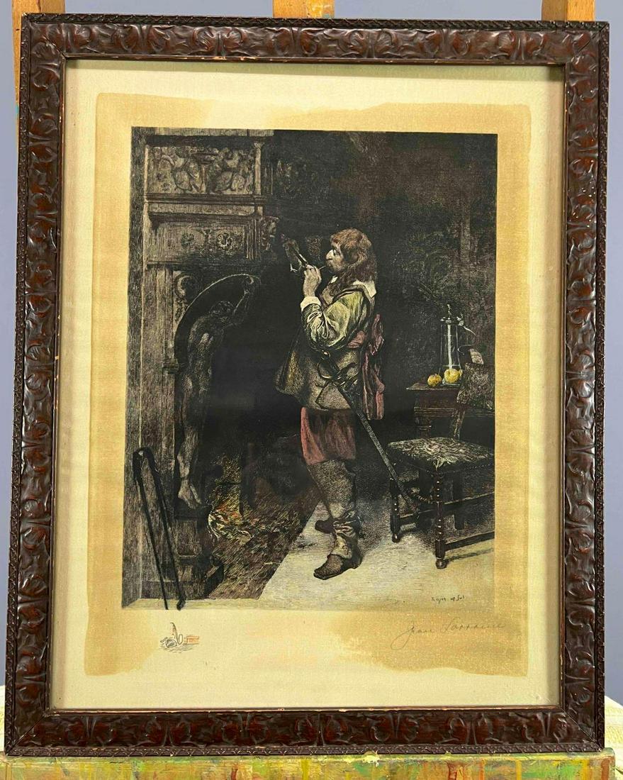 Jean Lorraine, Cavalier Smoking Pipe, Etching on Silk (1 of 11)