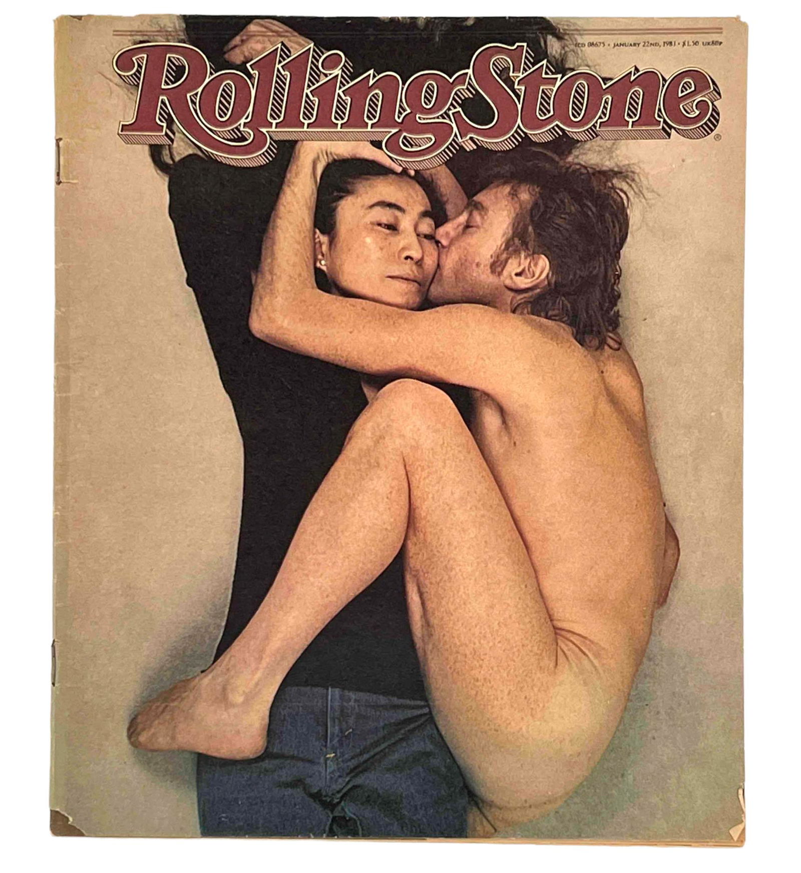 Rolling Stone, Nude John Lennon and Yoko Ono Cover: Rolling Stone January 22nd 1981 Issue, Featuring John Lennon And And Yoko Ono. Approximately 12.625 x 10.5 W x 0.25 D Inches.