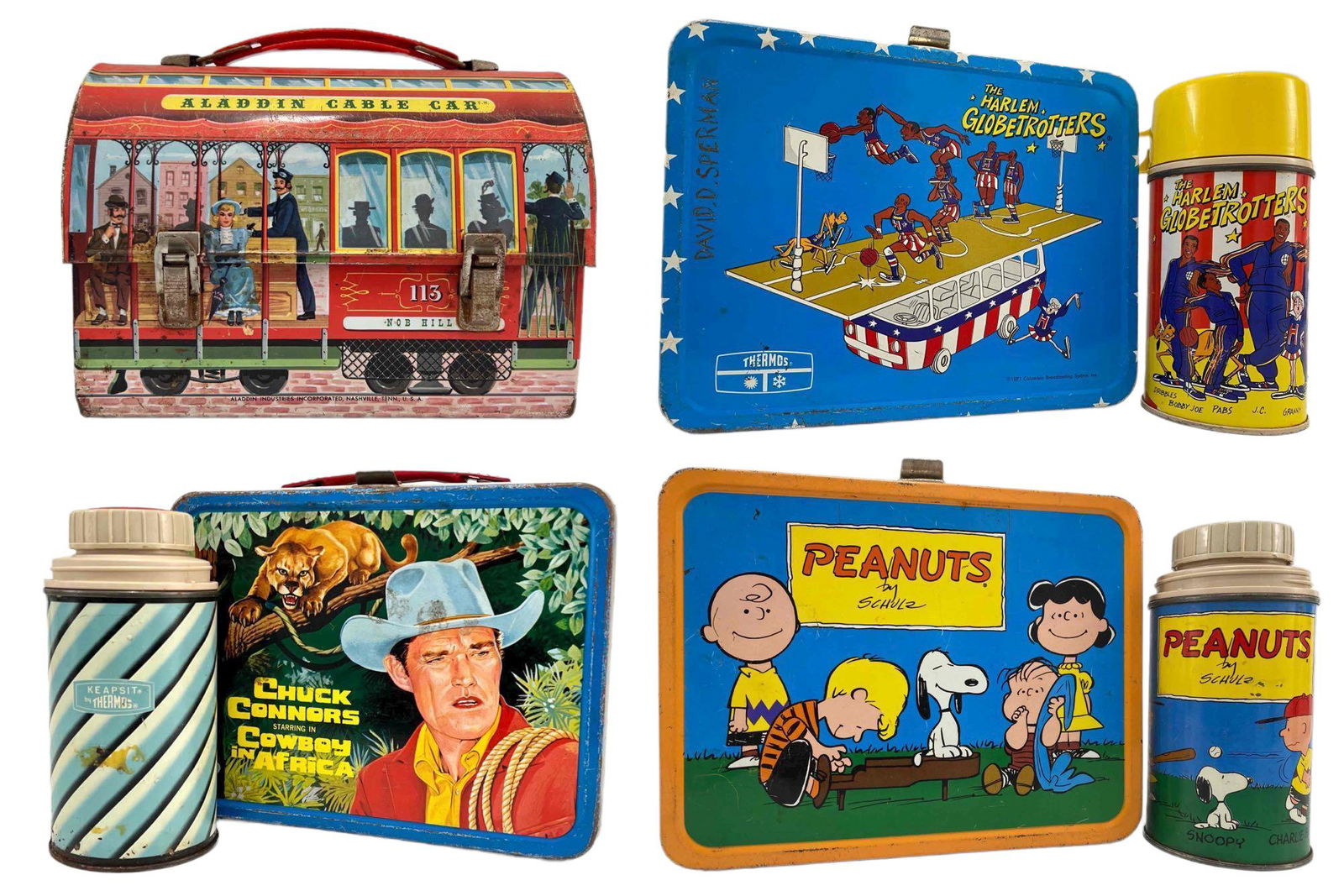 4 Vintage Metal Lunch Boxes Including Harlem Globetrotters (1 of 18)