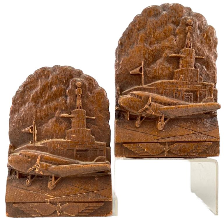 Pair of WWII Sewer Tile B-52 Pottery Bookends (1 of 18)