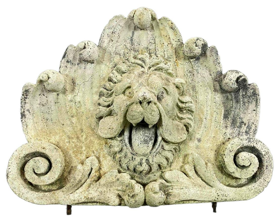 Cast Stone Lion Head Water Spout Architectural Element (1 of 16)