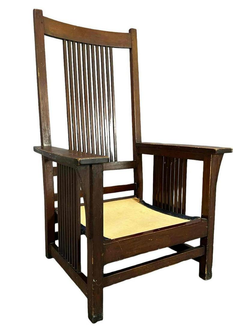 Gustav Stickley Antique Arts and Crafts Armchair (1 of 18)