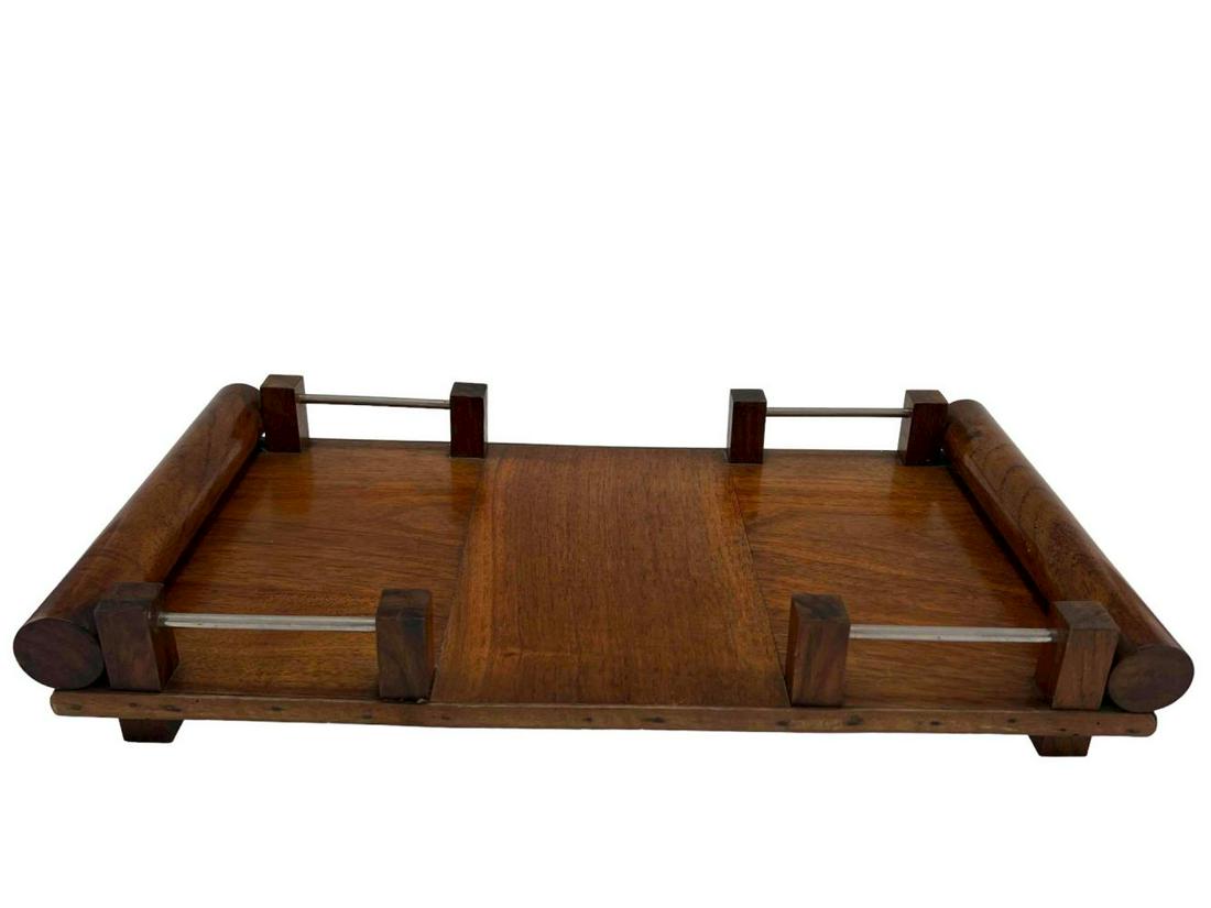 Fine French Art Deco Rosewood and Nickel Serving Tray (1 of 10)
