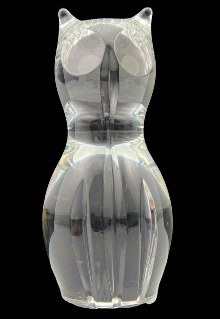 Modernist Spode Crystal Owl Figure: Modernist Spode Crystal Owl Figure. Marked Spode At Base, Approximately 4.0H x 1.875W x 1.875D in.