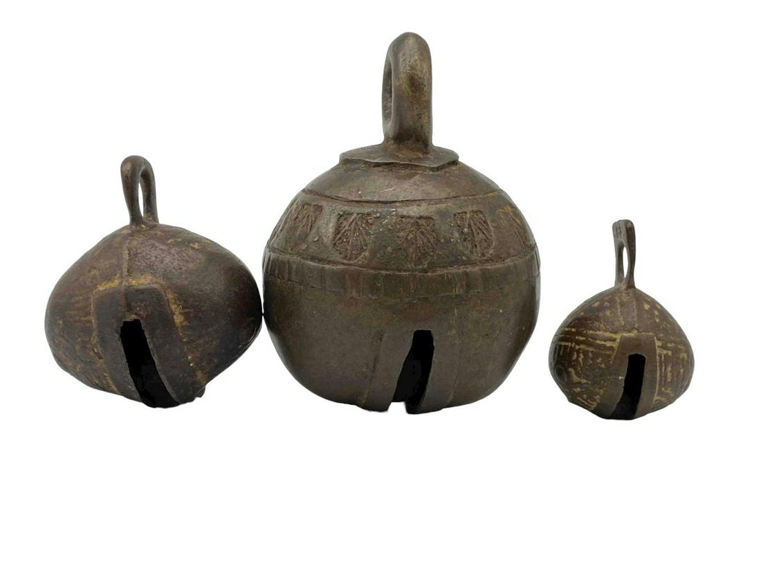 Antique Burmese Elephant Bell and Two Bronze Bells of Unknown Origin (1 of 12)