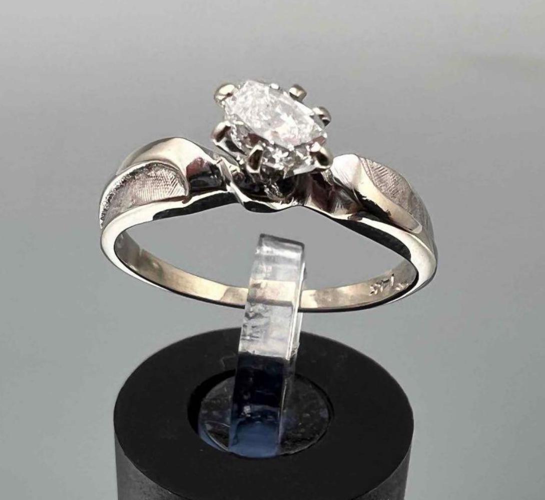 14K White Gold 1/3 Carat Diamond Solitaire Ring (1 of 7)