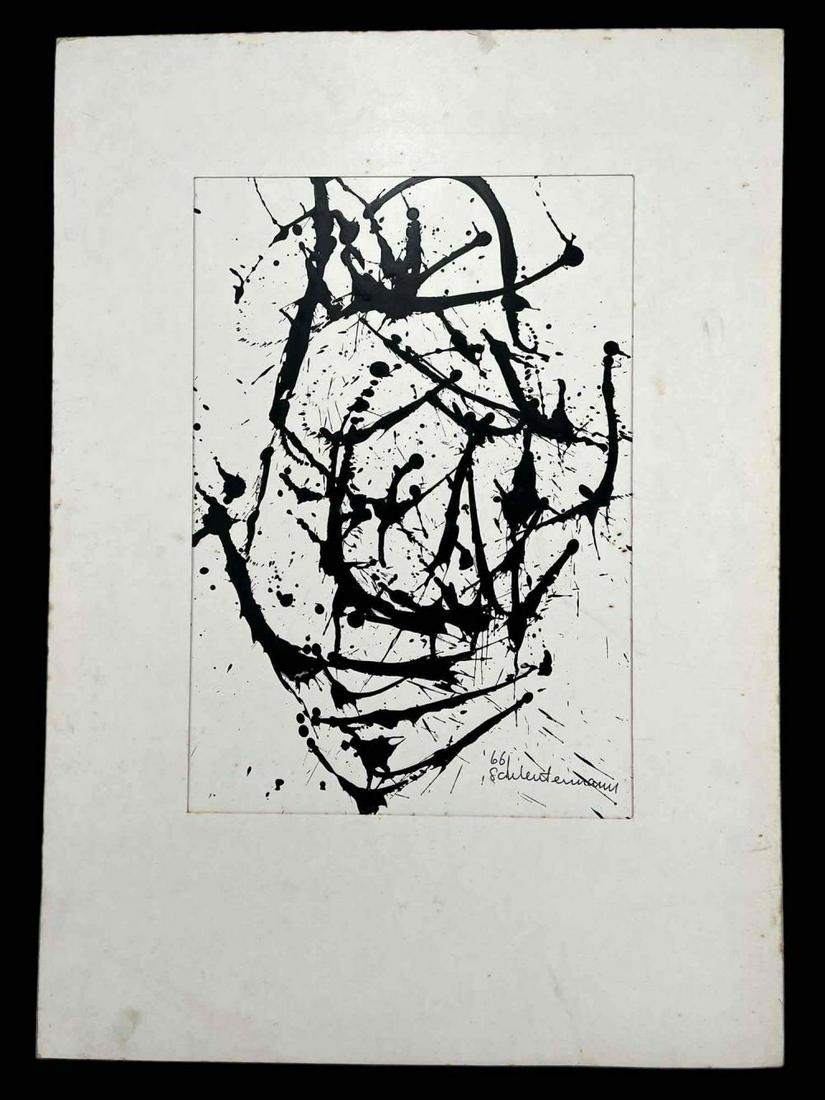 Abstract Expressionist Monochrome Drip Painting, Schleutermann (1 of 18)