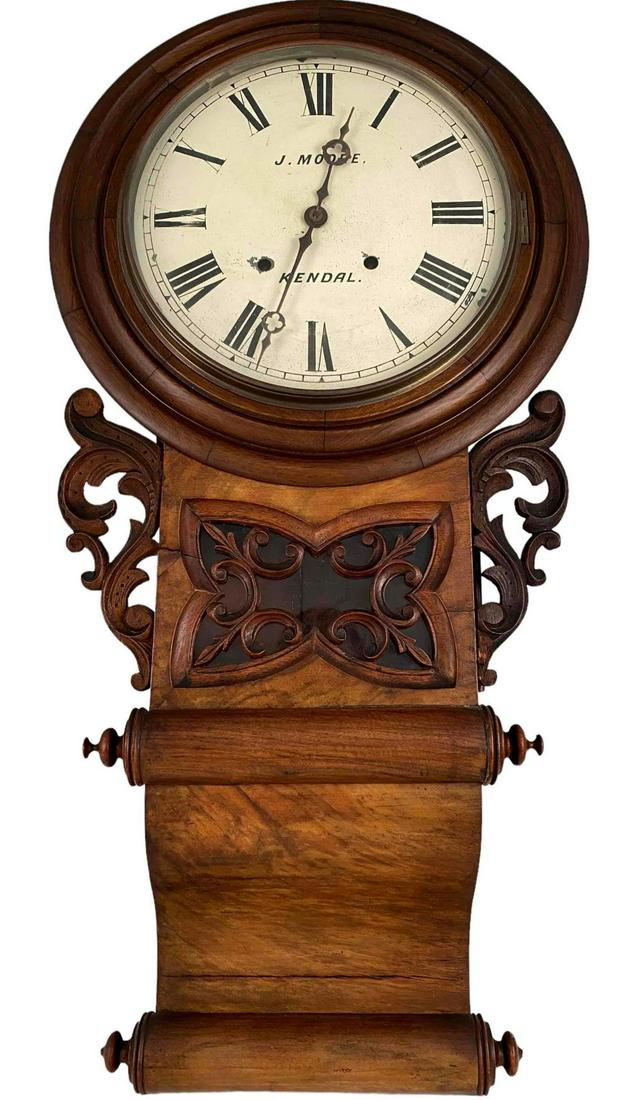 Hand Carved J. Moore Kendal Wall Clock (1 of 19)