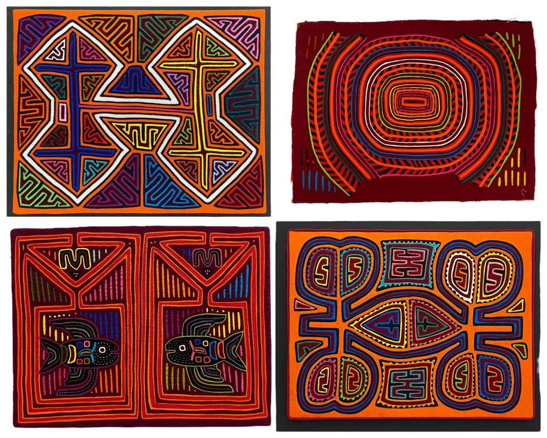 4 Central American Hand Stitched Mola Textiles (1 of 20)