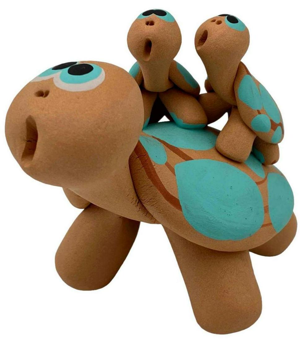 Vintage Native American Hand Painted Pottery Storyteller Turtle (1 of 15)