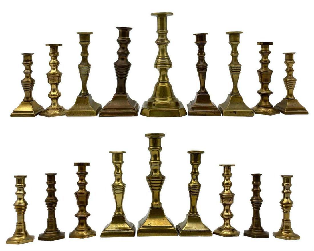 18 Antique Miniature Brass Candlesticks (1 of 20)