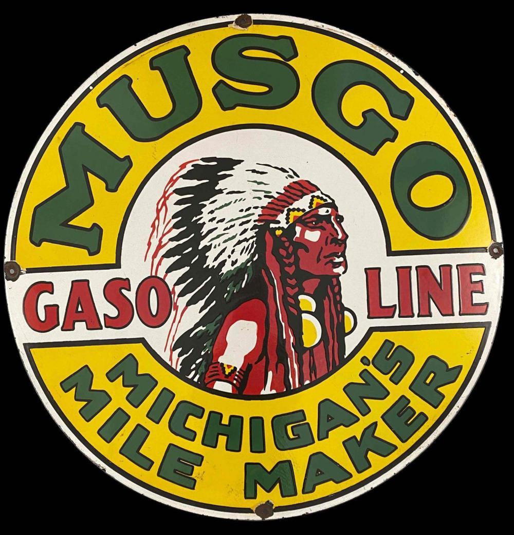 Vintage Porcelain Musgo Gasoline Sign (1 of 17)