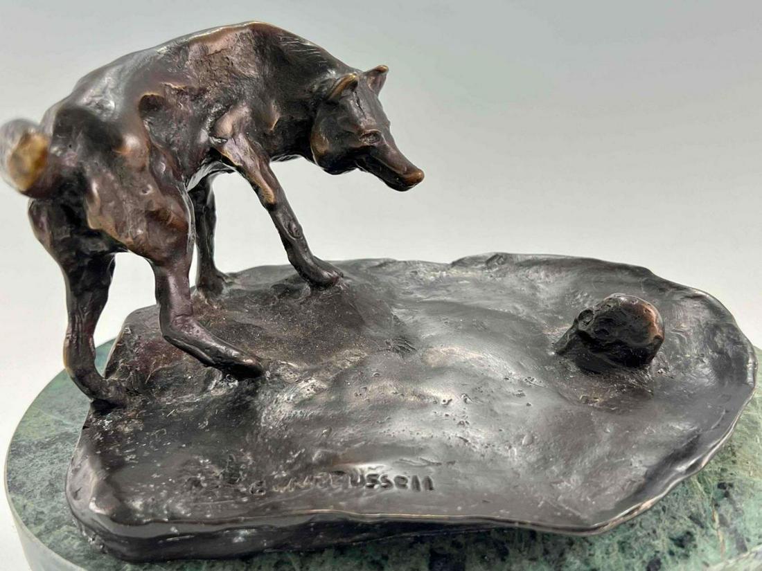 Bronze Wolf and Skull, After CM Russell (1 of 16)