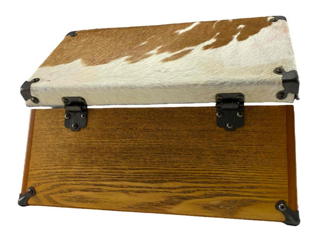 Wooden Box with Cowhide Top (1 of 16)