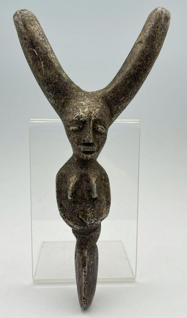 African Metal Figural Slingshot, Probably Baule (1 of 8)